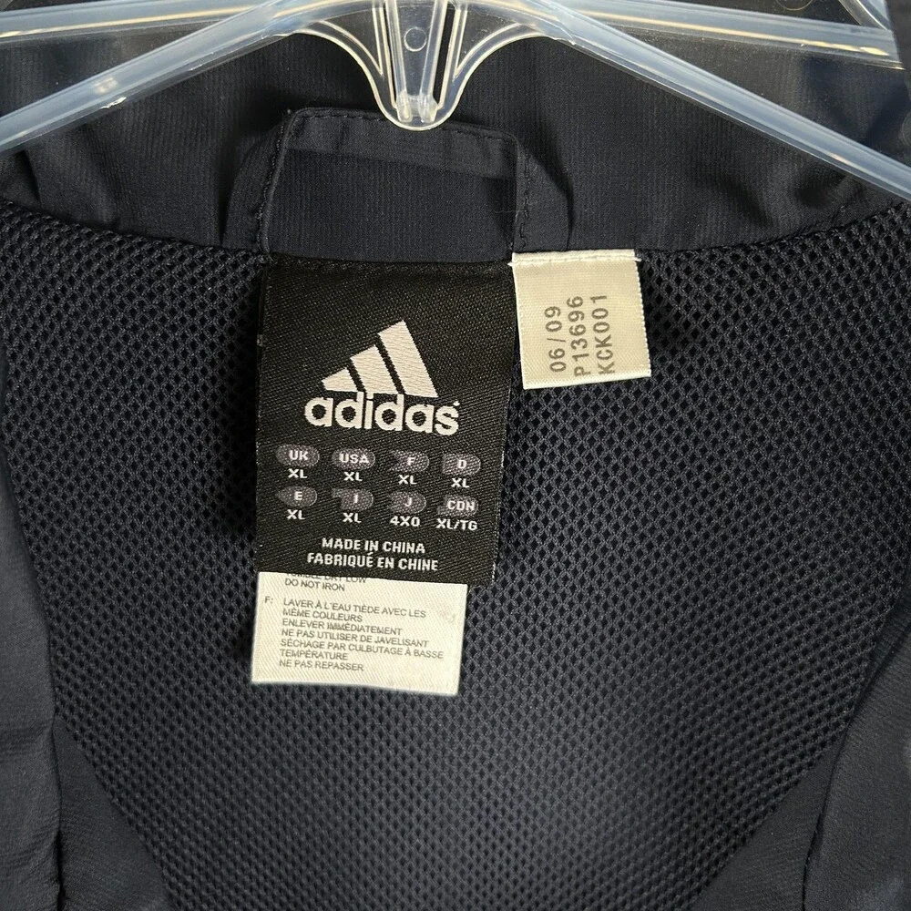 Vintage Adidas Jacket Mens XL 3 Stripes Full Zip Windbreaker Athletic 90s Y2K